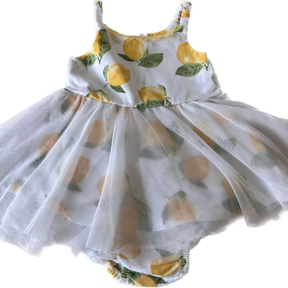 CATHERINE MALANDRINO Dress | 6-9months | yellow, green and white dress